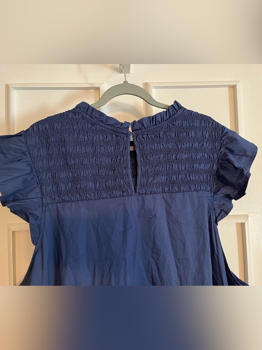 Old Navy Flutter Sleeve Cotton Poplin Smocked Cut Out Mini Swing Dress Size 4X - Picture 5 of 10